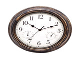 Retro Wall Clock Outdoor Retro Wall Clock with Temperature and Hygrometer Large Face for Garden V1366-AZ2-W-14950