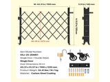 Single Folding Security Gate, Lockable Scissor Gate with 360 degree Swivel Casters, Outdoor V952-GZDZDAQM5157HX49X001V0