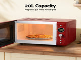 Devanti 20L Microwave Oven 700W Red MIO-EF20L-RD