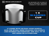 Hand Washing Cup Acrylic Wash with Two Handles for Jewish Prayer Black V1192-AZ-W-23035