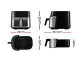 Devanti Air Fryer 6.5L LCD Fryers Clear Window AF-K-J-NA5ST-BK-SS