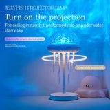 Jellyfish Projection Lamp with Dynamic Starry Water Wave Ambience, Ideal for Kids' Bedrooms, V1341-ZY-SSYHCMZY-WHITE