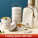 Beige Pink 4-layer lunch box, insulated lunch box, portable lunch box, lunch box work, lunch box V1347-122-PIN-77133