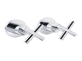 Mirror Chrome 1/4 Turn Twin Taps Hot Cold Water Control Mixer For Bath Spout Set V1233-KCR201CR