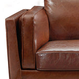 321 Seater Sofa Brown Leather Lounge Set for Living Room Couch with Wooden Frame V43-SET-YOK-3+2+1-BR