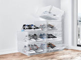 Sneaker Display Case Shoe Storage Organizer Box Stackable Plastic Clear Magnetic V63-839171