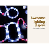 1M Christmas Lights 248 LED Santa Motif Light Decorations Jingle Jollys XMAS-MOT-D-SANTA-RED