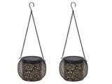 2pcs Outdoor Solar Lanterns IP65 Waterproof Solar Wrought Iron Lamp Decorative Garden V1294-YM0901-3119240006111