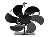 6 Blades Heat Powered Fireplace Fan Self Starting Eco Friendly Wood Stove Fan LT380 Black 152mm V1294-YM3113220263211-0421