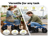 Gardeon Garden Seat 360 Swivel Rolling Adjustable Height Work Scooter Cart Wheels Heavy Duty 150kg GCT-ADJUST-360-BL