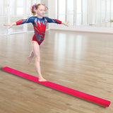 2.4m Gymnastics Folding Balance Beam Pink Synthetic Suede V63-827851