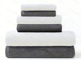 Gray and White Premium Cotton Towel Set - 6 Pieces, Soft & Absorbent Bath Towels for Adults V888-ELOSUNG17799