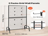 2 Packs Grid Wall Panels, 898 x 1798 mm Wire Grid Panels Display Rack, Movable Art Display Shelf V952-LSWGQ7080INCADLXP001V0