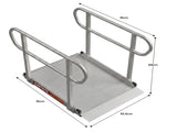 Kartrite 3ft Aluminium Wheelchair Ramp w/ Handrails 380kg Capacity 93.5cm Width WCR-01H-3FT-094-WHD