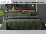 Bianca Lester Olive Velvet Diamond Polyester Coverlet Set Queen/King V442-BCA-COVERLETS-LESTER-OLIVE-KI