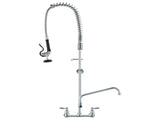 Commercial Faucet with Pre-Rinse Sprayer, 47" Height, 8" Center, 12" Swing Spout, Wall Mount Kitchen V952-BGSYCXSLTBGS6DRW9V0