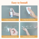 Window Plant Shelves 14.6", 2 Pack Acrylic Suction Cup Holder No-Drill Window Sill Extender for V1107-116-54589-CLR-3PACK