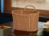 Plastic Woven Wall Hanging Storage Bask - Imitation Rattan Organizer for Bathroom, Kitchen, or V1369-AZ3-W-11078