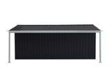 Wallaroo 10x8ft Zinc Steel Garden Shed with Open Storage - Black GSS-BSW-108O-BK