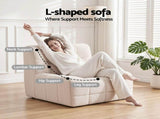 Artiss Set of 3 Sofa Modular Boneless Couches No Assembly White SBED-M-TED-3S-BG