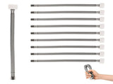 10 Pack Toilet Supply Line 11.8 Inch Braided 7/8" Ballcock x 3/8" Compression Flexible Toilet V1366-AZ2-W-15145
