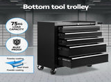 Giantz 15 Drawers Tool Chest Trolley Toolbox 2-in-1 Storage Black TB-15DR-105-BK