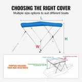 3 Bow Bimini Top Boat Cover, 900D Polyester Canopy with 1" Aluminum Alloy Frame, Waterproof and Sun V952-3GCYZYP6L546NXEX9V0