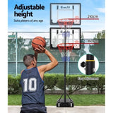 Everfit 2.1M Basketball Hoop Stand System Adjustable Portable Pro Kids Clear BAS-HOOP-210