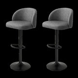 Levede 4x Bar Stool Swivel Gas Lift PU Leather Grey BR1066-2-DGX2