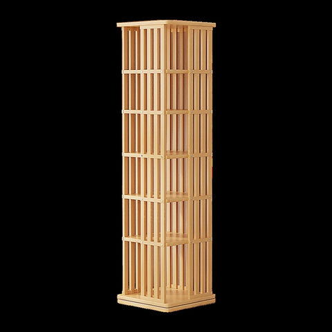 360 Rotating Bookshelf Bamboo Storage Display Rack Shelving in Wood V63-842461