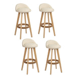 Artiss 4x Bar Stools Padded Leather Wooden Beige BENT-C-9004H-BGX4