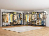 CARLA HOME Heavy Duty Clothing Garment Rack Organizer with Hanging Rods & Storage Shelves for LSB-36179