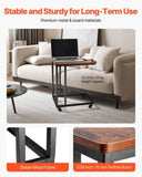 VEVOR C Table, C Shaped Sofa Side Table with Metal Frame Rolling Casters, Portable C Shaped End V952-CZ1JT1CBHB208HKNP001V0