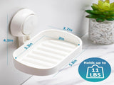 2 Pack Soap Dish Suction Cup Soap Holder, Double Layer Strong Sponge Holder for Shower, Bathroom, V1189-LC-AMZ-00270