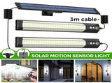 Solar Powered LED Motion Sensor Wall Light, Black, 2000LM, IP65, 3 Modes LSB-59173