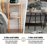 Artiss Coffee Table 2-Tier Round Wood FUR-Z-COF-01-WD