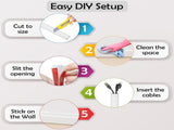 TV Cord Hider Flexible Wall Cord Cover Low Profile Silicone Cable Raceway Self Adhesive Cut to V1258-DP02-WO-978