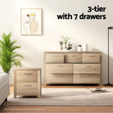 Artiss 7 Chest of Drawers - MAXI Pine FURNI-N-MAXI-CDR03-WD-AB