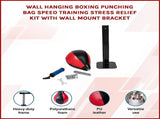 Wall Hanging Boxing Punching Bag Speed Training Stress Relief Kit with Wall Mount Bracket V63-916201