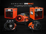 UNIMAC 2kW Industrial Electric Space Fan Heater, Tilt Angle, Fast Heating, 2 Heat Settings, Portable V219-HEACHTUM4XCA