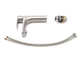WELS Brushed Nickel Kitchen Laundry Round Basin Mixer Vanity Sink Faucet Tap Set V1233-KRF101BS