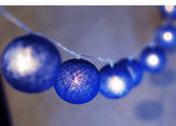 50 Ball Dark Blue LONG 5m String Light Battery Box 5cm Cotton Ball Christmas Birthday Boy Special V382-DARKBLUEBALLBATT50