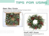 24 Inch Christmas Eucalyptus Red Berries for Front Door, Winter Green Eucalyptus Leaves V1258-DP02-C-2698