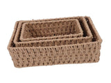3PCS Wicker Storage Baskets for Shelves Organizing Decorative Woven Storage Baskets Set Desk V1294-YM0901-3117240333411