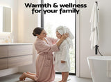 Devanti Heated Towel Rail with Timer Vertical Electric Heater Warmer Rack Black TW-C-109W-1T-BK