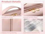 Pink Large-Capacity Stylish Cosmetic & Toiletry Bag for Women,12.2" Long-lasting Waterproof PU V1192-AZ-W-18222