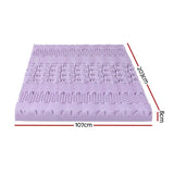 Giselle 8cm Memory Foam Mattress Topper Lavender Infused Bamboo Cover 7-Zone King Single MATTRESS-TOP-7Z-8LA-KS