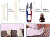 33 Pcs Bookbinding Kit, Bookbinding Tools for Beginners, Leather Craft Kit with Bone Folder Waxed V1237-ZY-917-050