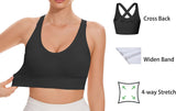 Sports Bra for Women Unpadded Medium Support Criss Cross Back Strappy Workout Bra High Impact Gym V1259-DP01-A-3344