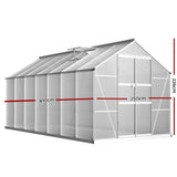 Green Fingers Greenhouse 4.1x2.5x2.26M Double Doors Aluminium Green House Garden Shed GH-ALU-C-410X250-DOU-AB